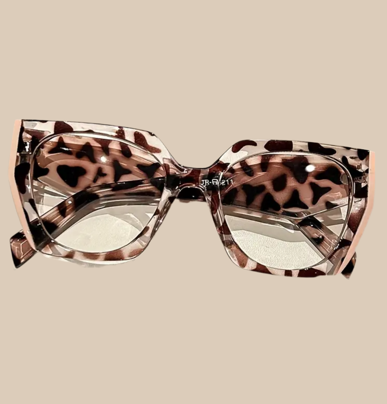 GAFAS GLAM - BEIGE CLARO & LEOPARDO GRUESA