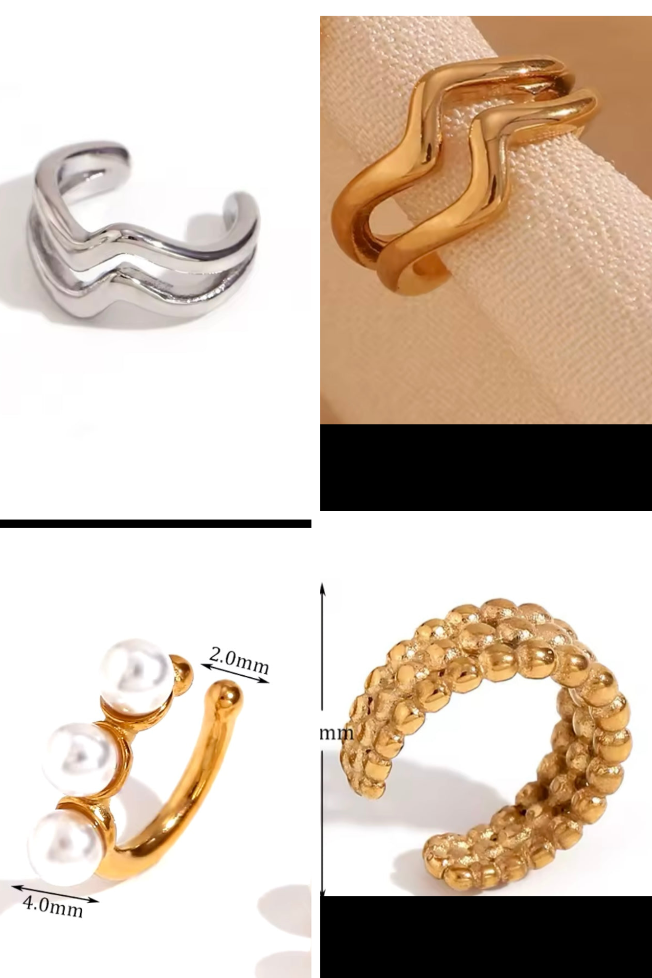 JOYERIA - Clip de Oreja Set de 4pc