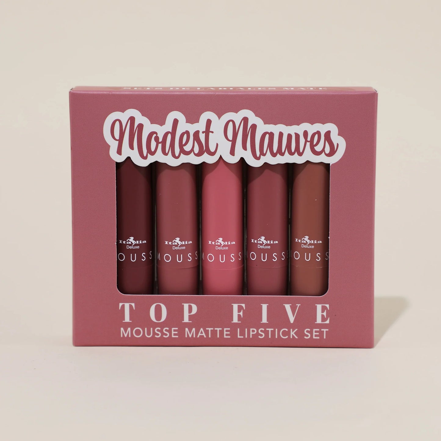 ITALIA DELUXE - MAUVES TOP FIVE MOUSSE MATTE LIPSTICS SET 5PC