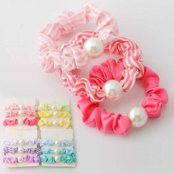PEARL BEAD STRIPE HAIR TIE
SET