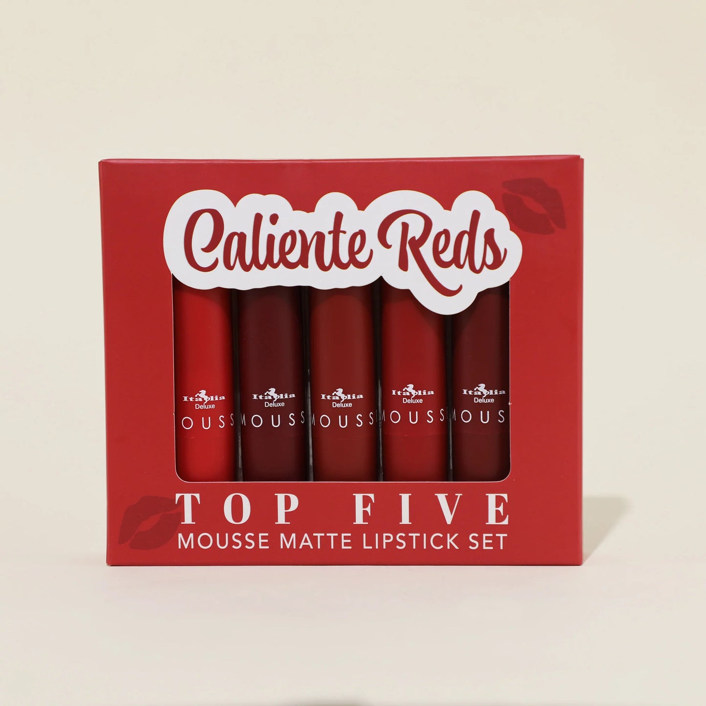 ITALIA DELUXE - CALIENTE REDS TOP FIVE MOUSSE MATTE LIPSTICS SET 5PC