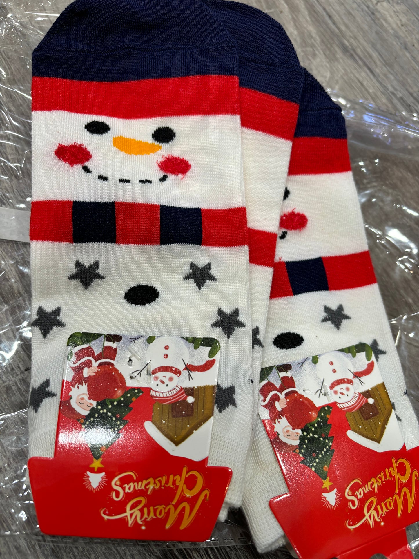 Medias Christmas Muñeco de Nieves con Estrellas