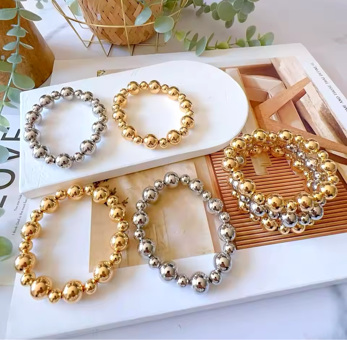 JOYERIA - Pulsera de Esferas (Elástica) 1pc