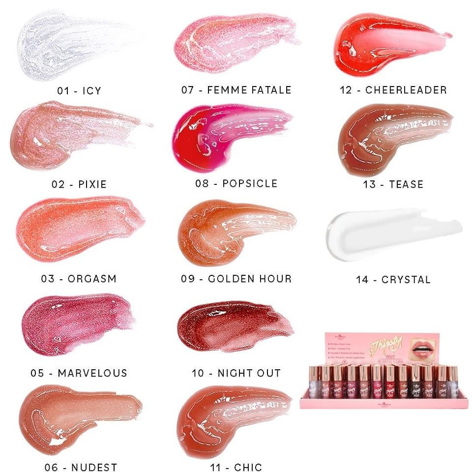 ITALIA DELUXE - THIRSTY POUT / POUT HI-SHINE GLOSS