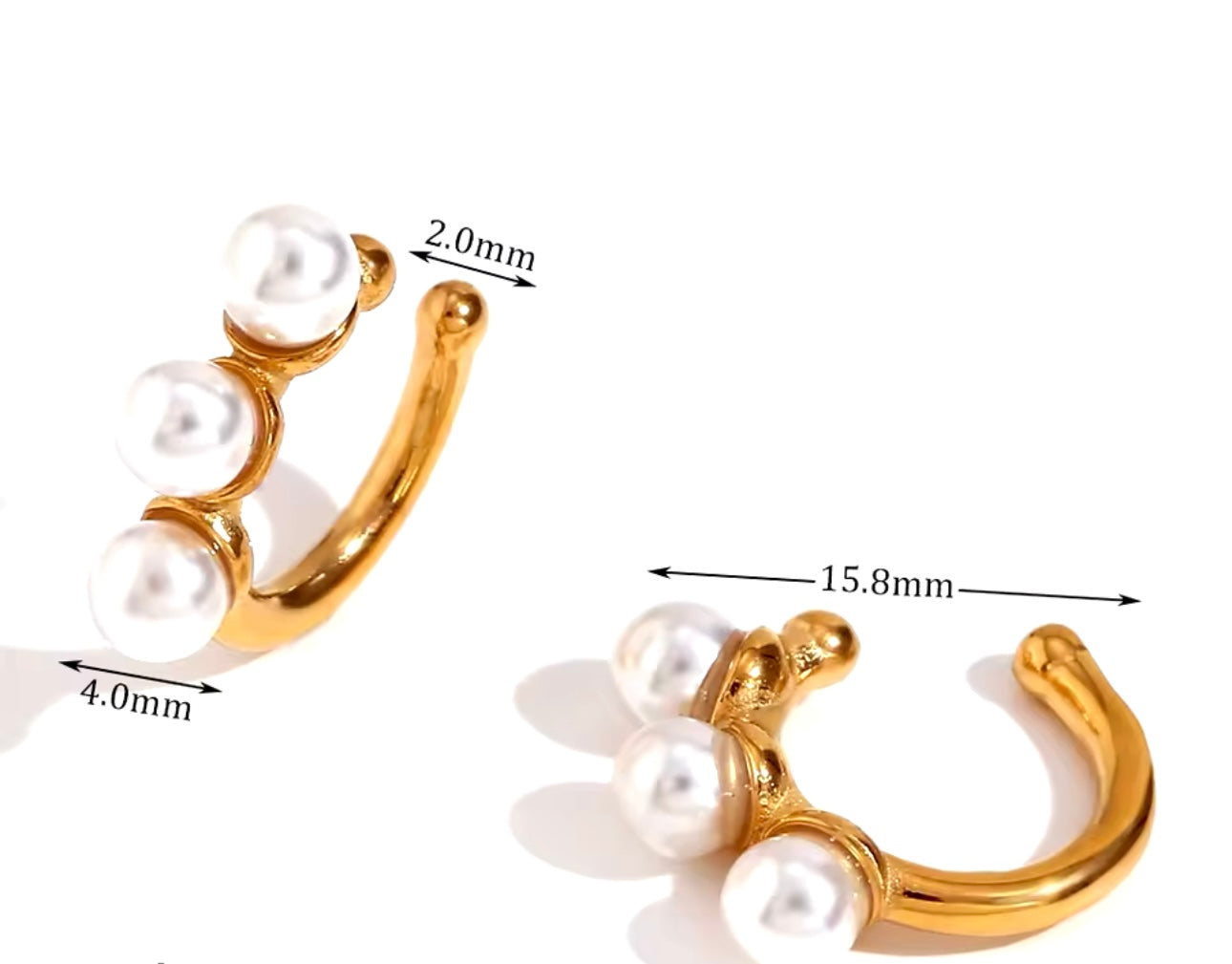 JOYERIA - Clip de Oreja 3 Perlas