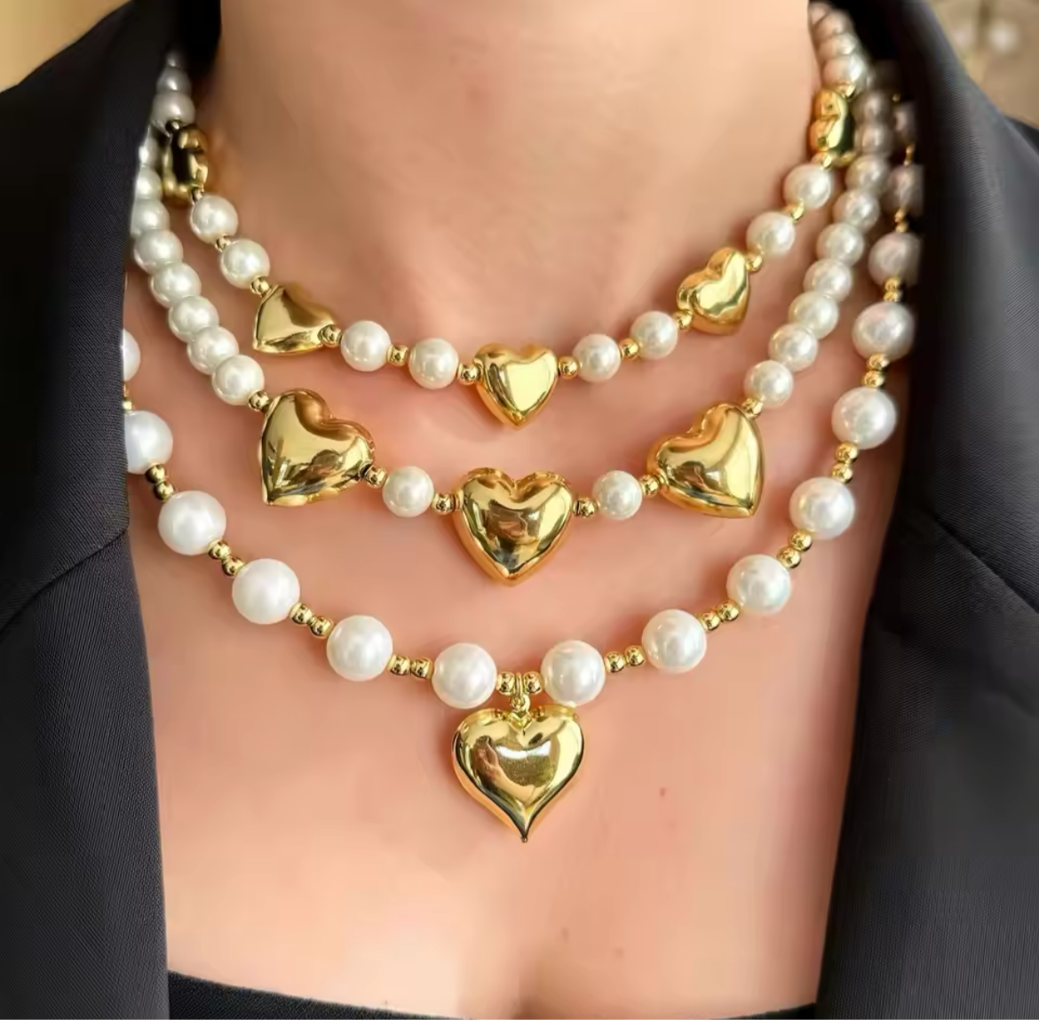 JOYERIA - Collar de 5 Corazones 1pc