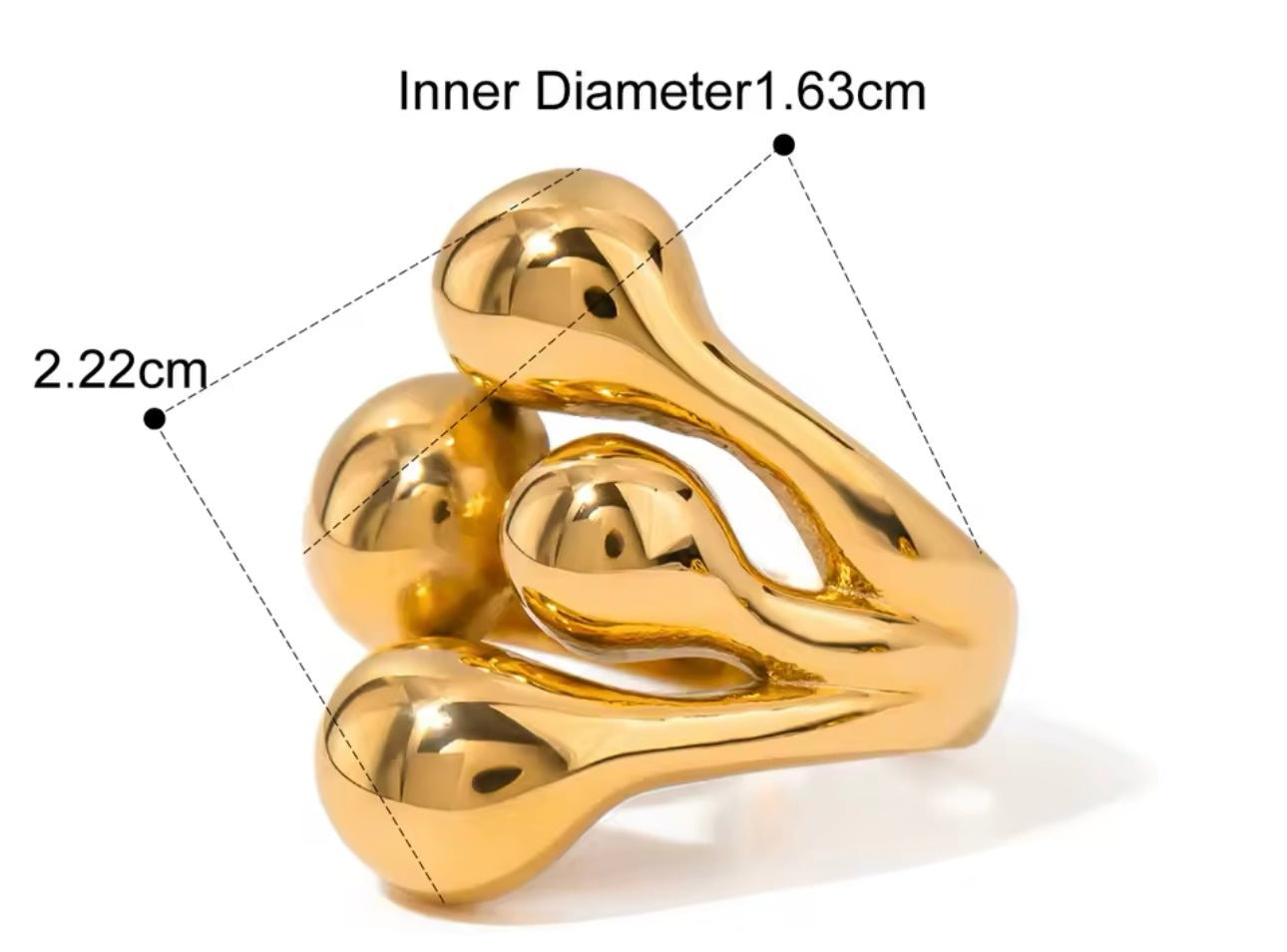 JOYERIA - Sortija 4 Ovals (Ajustable) 1pc