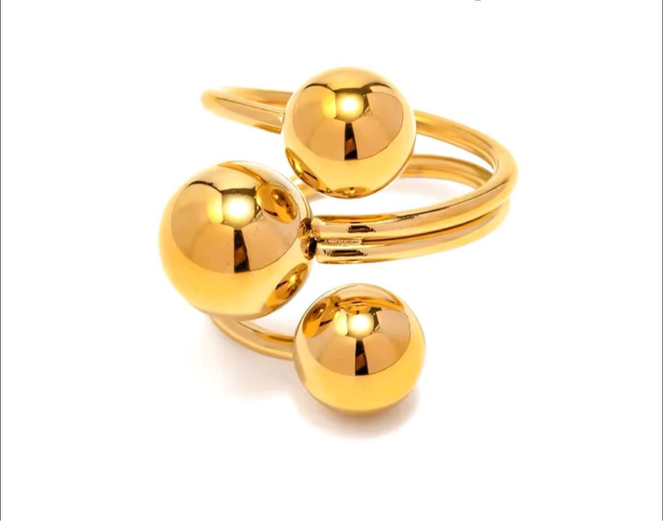 JOYERIA - Sortija 3 Esferas (Ajustable) 1pc