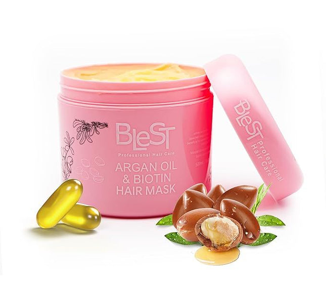 BLEST PROFESSIONAL HAIR CARE - ARGAN OIL & BIOTIN HAIR MASK 500 ML