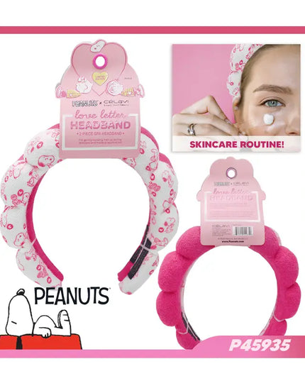SNOOPY - HeadBand Spa (White + Hot Pink) 2pcs