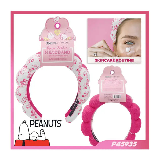 SNOOPY - HeadBand Spa (White + Hot Pink) 2pcs