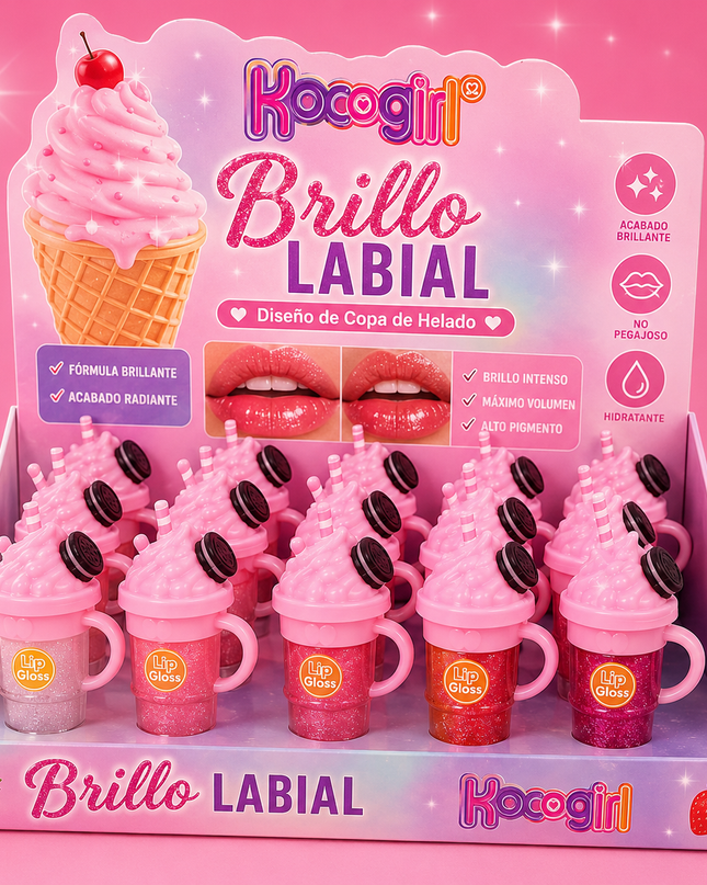 GIRLY’s - ICE CREAM LIPGLOSS DE BRILLO OREO 🩷🍦🍪✨