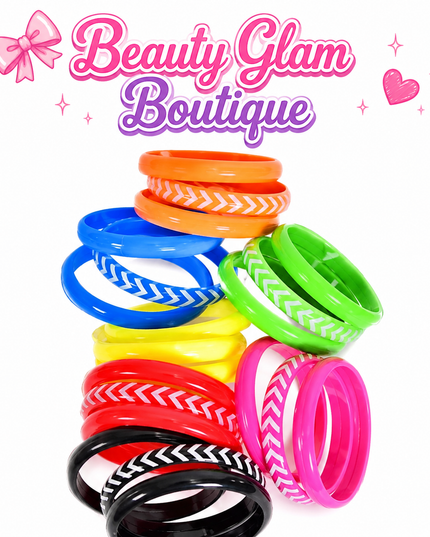 JOYERÍA FASHION - PULSERA DE LOS 80’ COLORIDAS (3pcs)🧡💚♥️🩷🖤💛💙