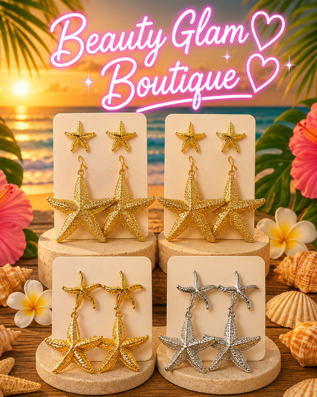 JOYERÍA FASHION - ARETES ESTRELLA DE MAR GRANDES