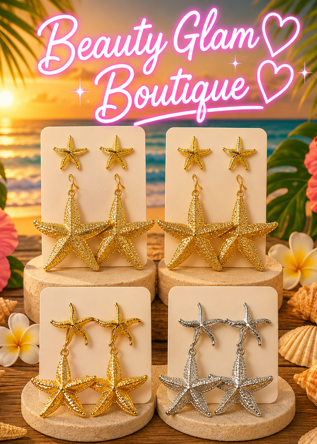JOYERÍA FASHION - ARETES ESTRELLA DE MAR GRANDES