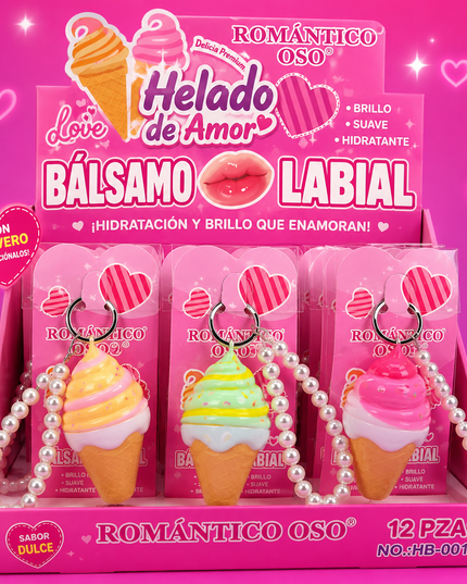 GIRLY’s - LIP BALM DE BARQUILLA CON LLAVERO 🍦