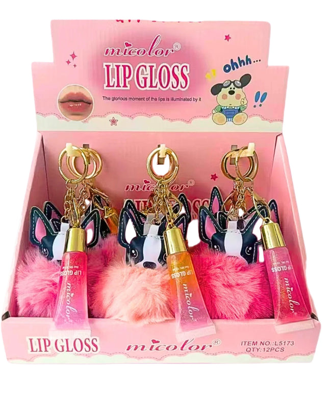 Dog keychain and Brilliant Lip Gloss 🐶💄
