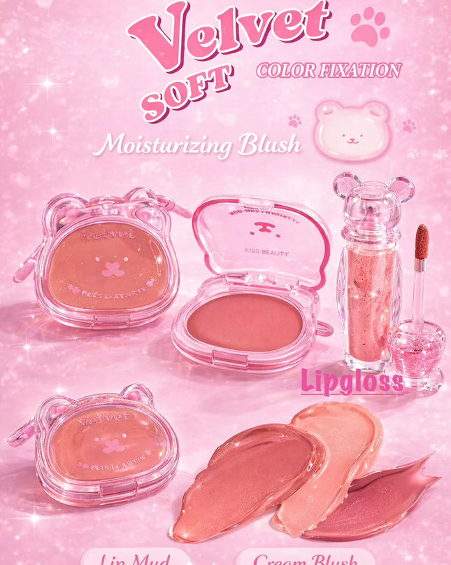 GIRLY’s - Velvet Soft Bear 2in1 Lipgloss y Blush en Crema 🧸