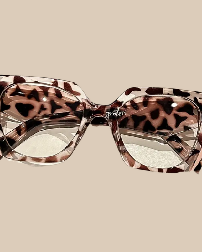 GAFAS GLAM - BEIGE CLARO & LEOPARDO GRUESA