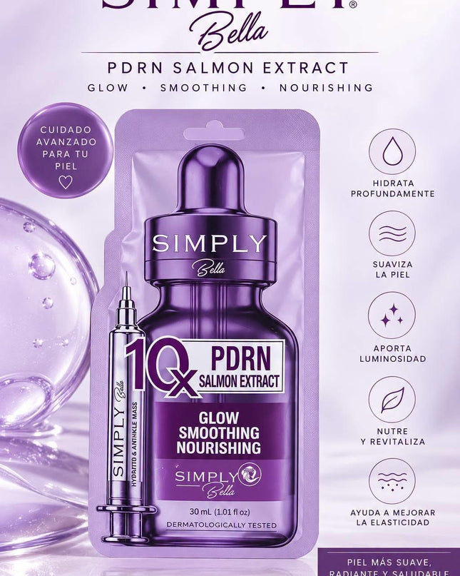 SIMPLY BELLA | 10x PDRN Salmon Extract (Luminosidad, Suavidad y Nutre el Rostro) 💟