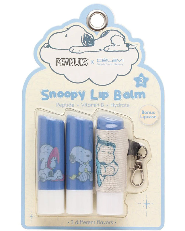 SNOOPY - Lip Balm (Peptide + Vitamin B + Hydrate) Bonus LipCase 4pcs