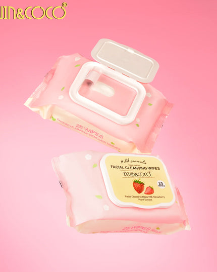 KEVIN & COCO - LIMPIADORA FACIAL CON FORMULA DE LECHE / WIPES 25pcs 🍉🍓🥥