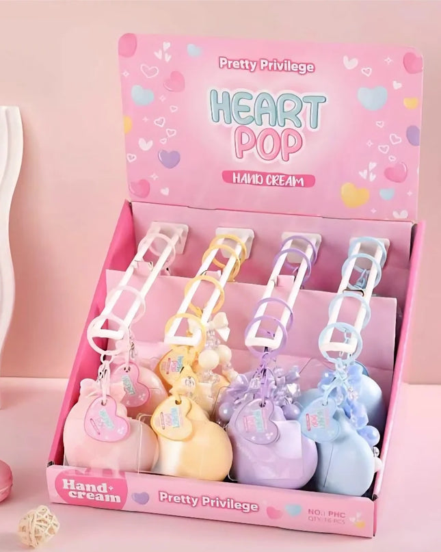 Hand Cream Heart with Keychain 💛💜🩷💙