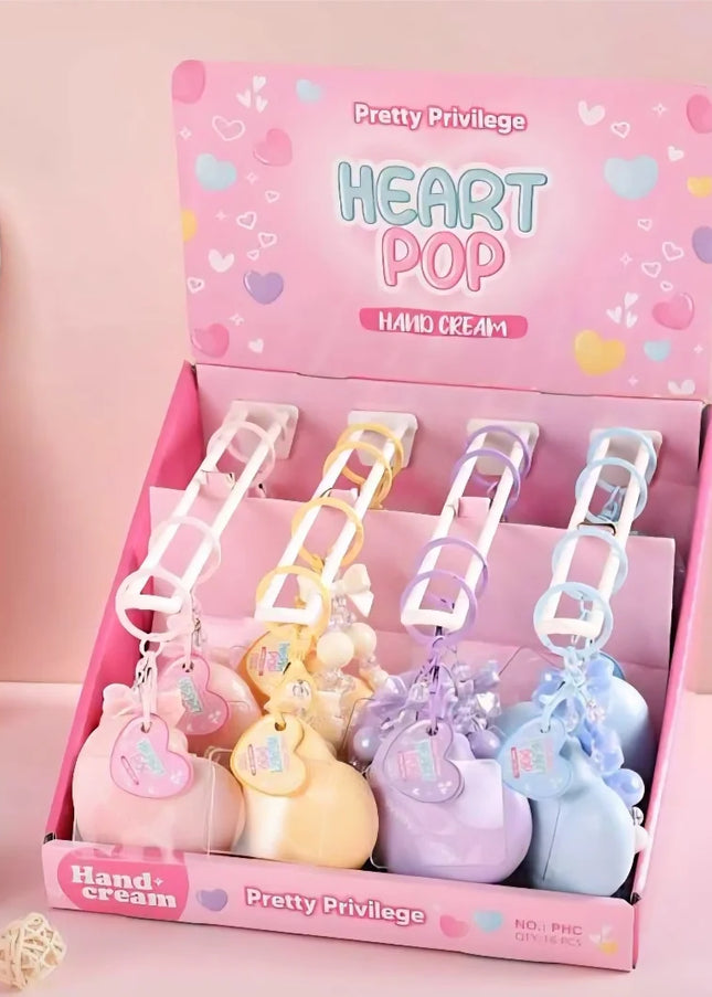 Hand Cream Heart with Keychain 💛💜🩷💙