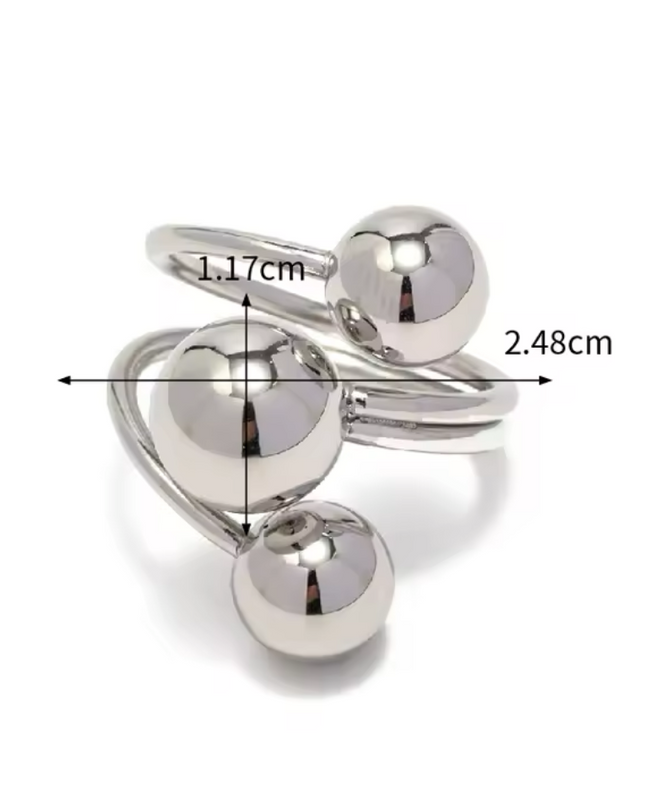 JOYERIA - Sortija 3 Esferas (Ajustable) 1pc