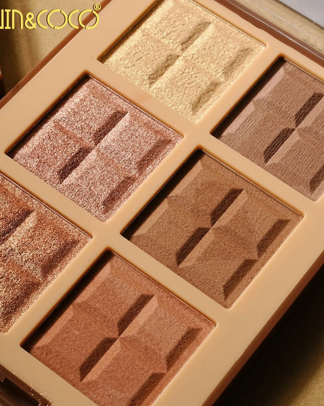KEVIN AND COCO - PALETA CHOCOLATE DE ILUMINADORES Y CONTORNOS (ALTA PIGMENTACIÓN) 🍫✨