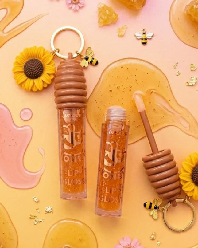 GIRLY’s - GLOSS CON LLAVERO DE GIRASOL CON ABEJA (GRANDE) 🌻🐝