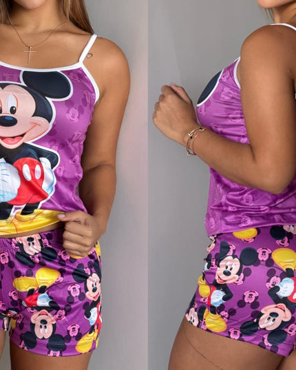 PIJAMA - MICKEYY PURPLE PANTALÓN CORTO 💟