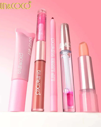 KEVIN AND COCO - KIT LIPSTICK, LIPGLOSS C/SHEA BUTTER, LIP LINER, LIP OIL Y DUO GLOSS (5pcs)✨🔥
