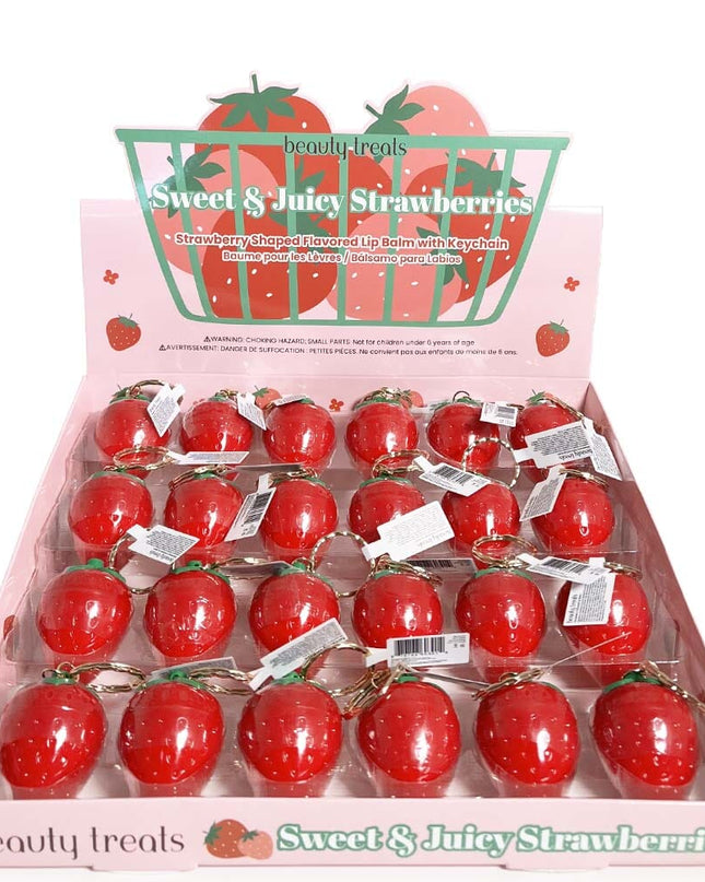 BEAUTY TREATS - Lip balm Strawberry Keychain 🍓