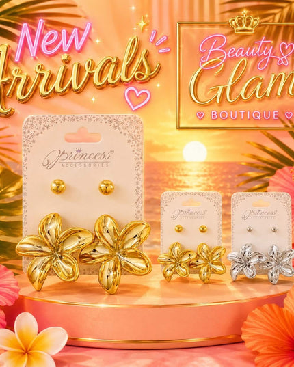 JOYERÍA FASHION - ARETES FLOR BLOSSOM Set de 2pc