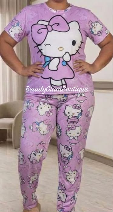 PIJAMA - H/KITTY LIGHT PURPLE PANTALÓN LARGO 🐱💜