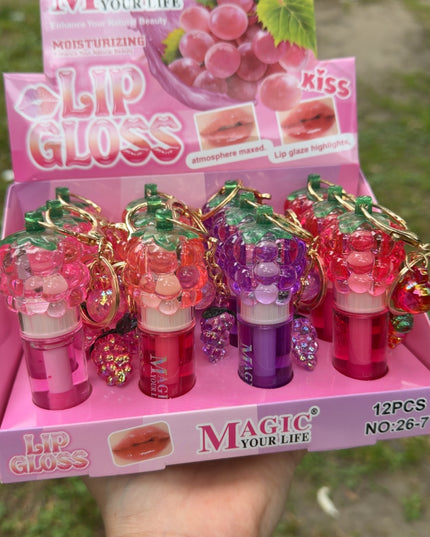 GIRLY’s - 3D Lipgloss de UVA con Llavero 🍇 (ph)