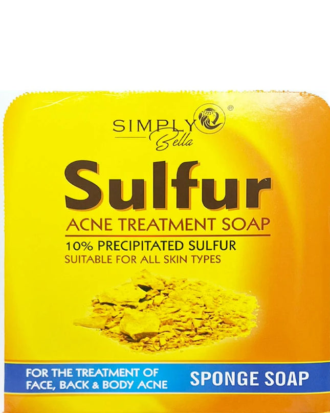 SIMPLY BELLA - SULFUR ACNE TREATMENT SOAP WITH SPONGE 🧼