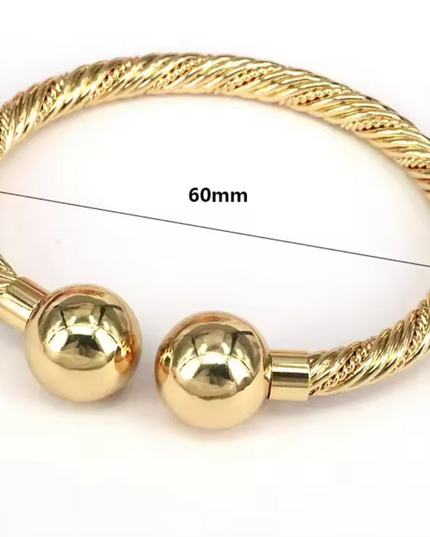 JOYERIA - Bangle 2 Esferas (Ajustable) 1pc