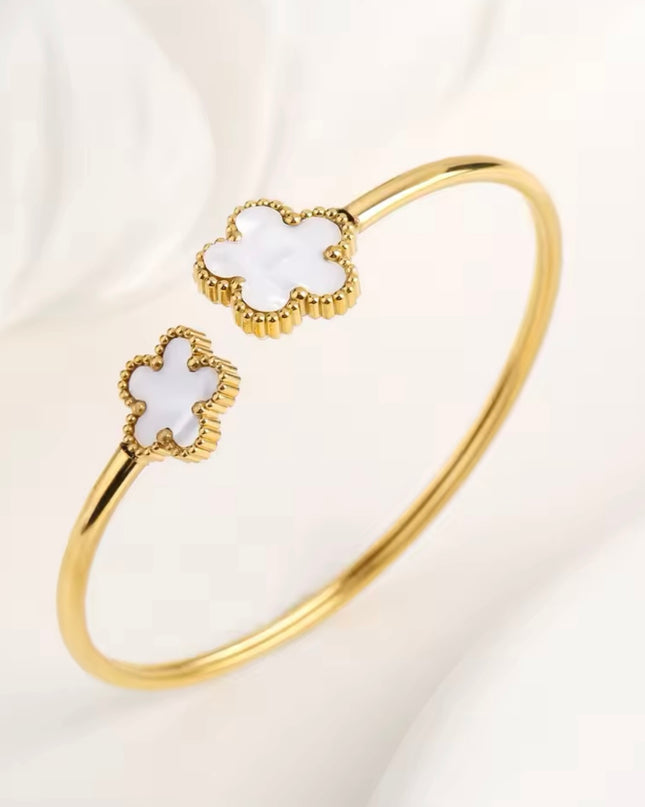 JOYERIA - Bangle Trébol Blanco 1pc