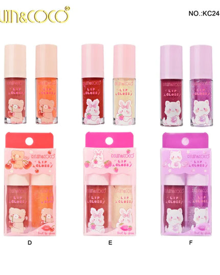 KEVIN & COCO - Fruit Bear Lipgloss Set 2pc 🐻🍓