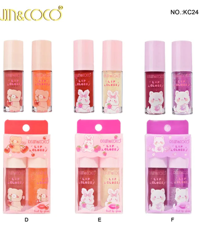 KEVIN & COCO - Fruit Bear Lipgloss Set 2pc 🐻🍓