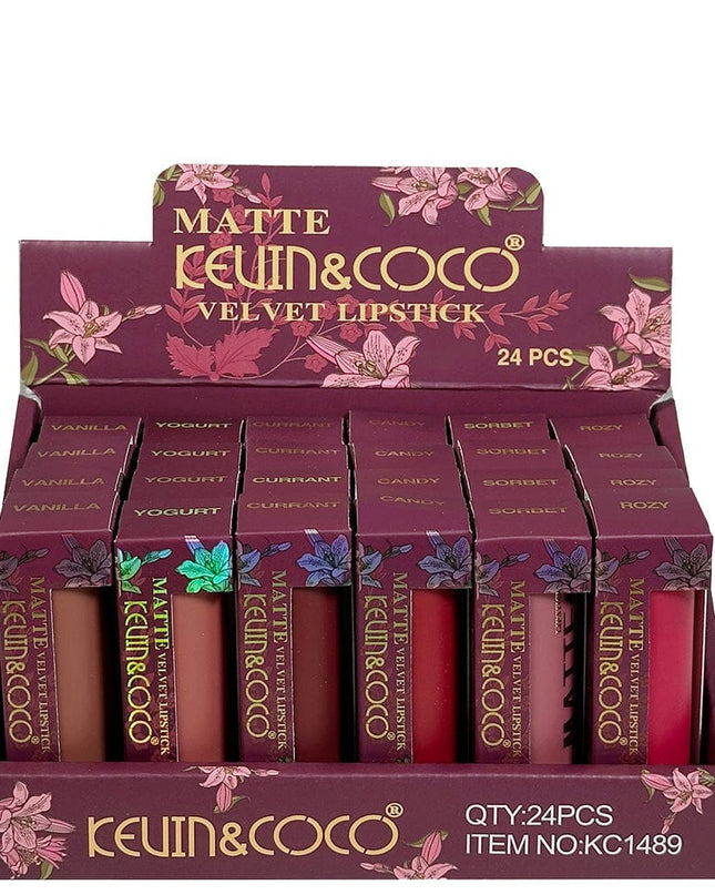 KEVIN & COCO - PINK FLOWERS VELVET LIPSTICK 💄🌹