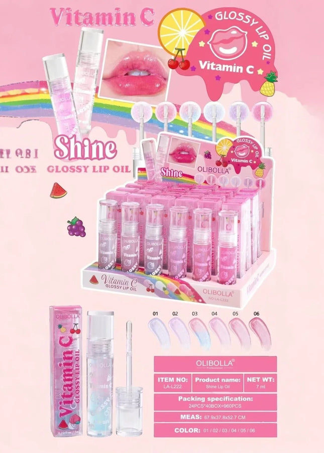 Shine Glossy Lip Oil Vitamin C 🍊🍒🍍