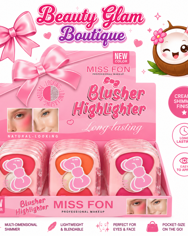 GIRLY’s - Paleta HK de Lazo Blush e Iluminador 🎀