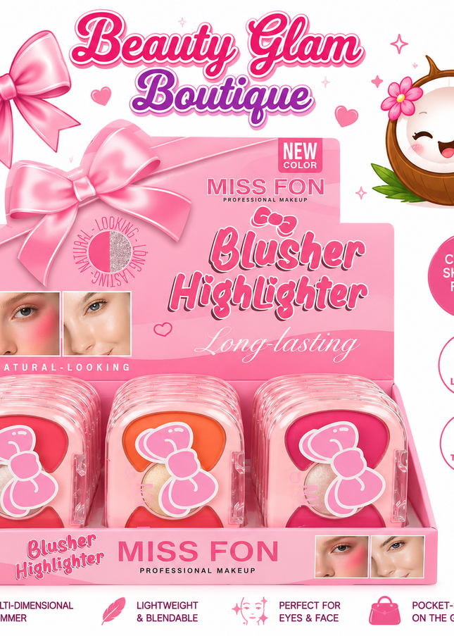 GIRLY’s - Paleta HK de Lazo Blush e Iluminador 🎀