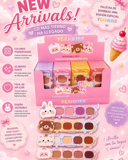 GIRLY’s - PALETAS DE SOMBRAS ANIMALITOS DE GRANJA (ALTA PIGMENTACIÓN) 🐰🐻🐱