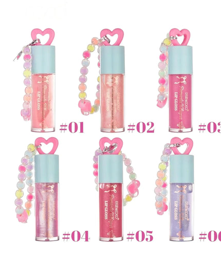 KEVIN AND COCO - WHISPER LIPGLOSS C/GLITTER CON PULSERA 💖✨