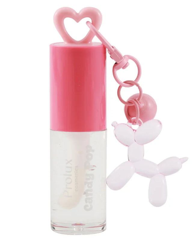 PROLUX - LIP GLOSS CANDY POP FRUTALES CON LLAVERO DE PERRITO 🍉🍓🍇
