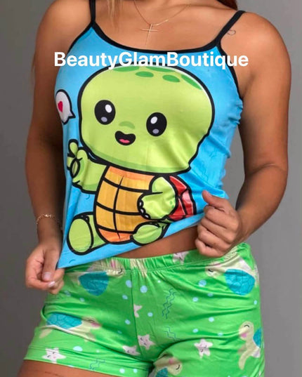 PIJAMA - TORTUGA BEBÉ PANTALÓN CORTO 🐢